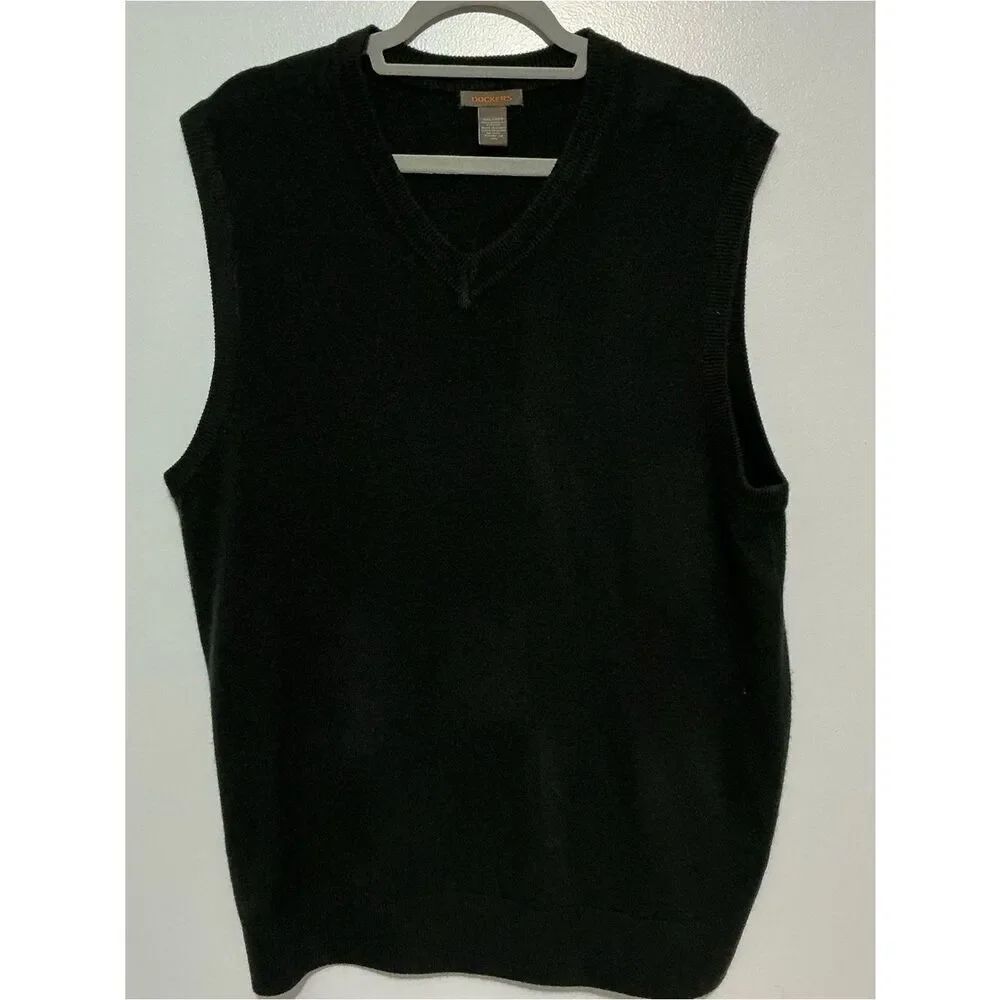 Dockers Black Golf Sweater Vest mens size XXL
